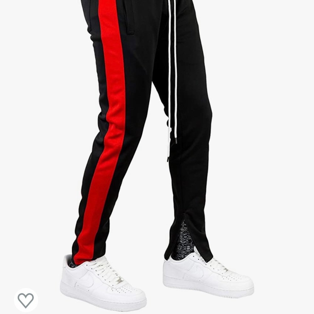 Bleecker & Mercer Men’s Side tape, zipper bottom opening jogger pant